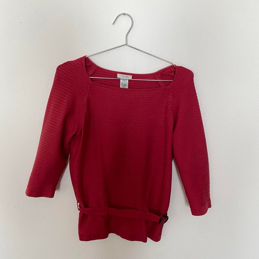 Vintage Pink Silk Raglan Quarter Sleeve Blouse Women's Large